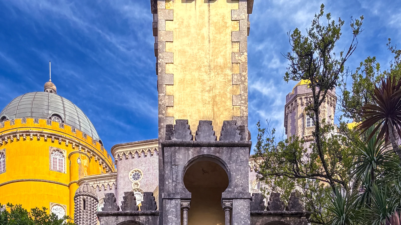 Panorama of Pena Palace, Sintra viewpoints