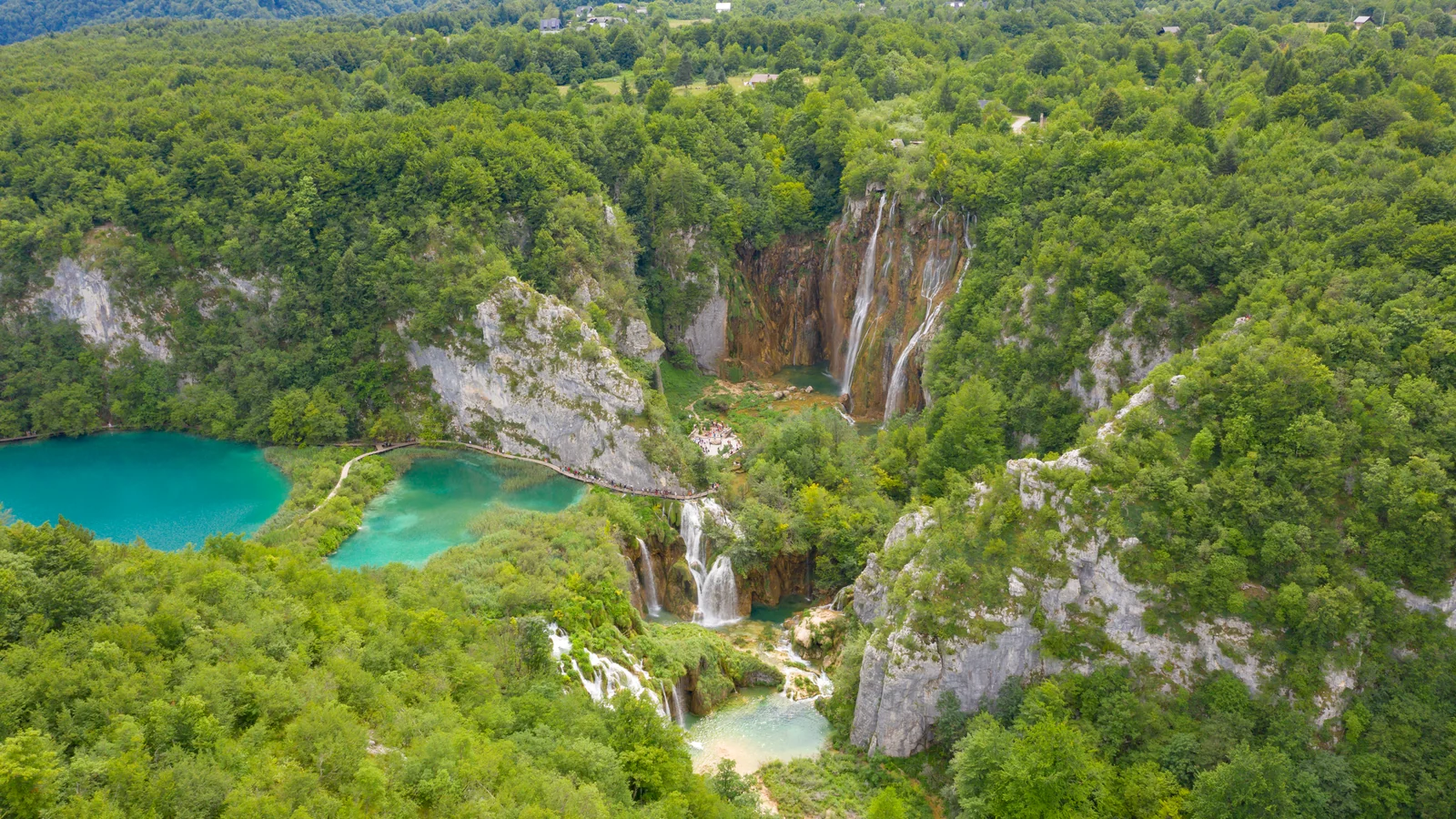 Panorama of Plitvice Lakes National Park viewpoints